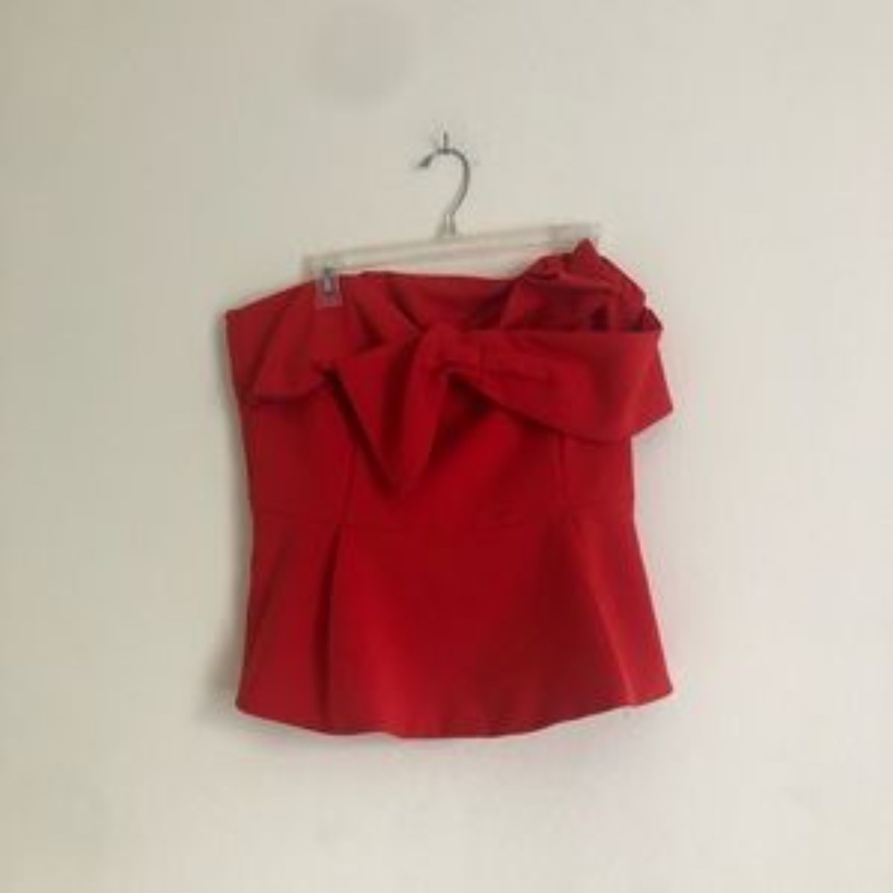 Adelyn Rae Red Strapless Bow Top - Picture 5 of 6